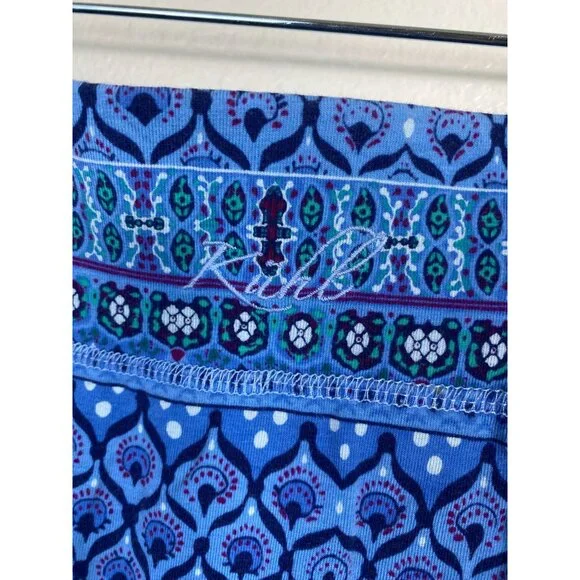 Kuhl Maxi Skirt size XS Blue Geometric Boho Festival Pull on Jersey Hippie - Picture 3 of 14